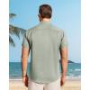 image:imageJVER Mens Button Down Short Sleeve Shirts Summer Beach Vacation Untucked Casual Tops Wrinkle Resistant Linen ShirtGreen