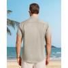 image:imageJVER Mens Button Down Short Sleeve Shirts Summer Beach Vacation Untucked Casual Tops Wrinkle Resistant Linen ShirtKhaki