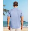 image:imageJVER Mens Button Down Short Sleeve Shirts Summer Beach Vacation Untucked Casual Tops Wrinkle Resistant Linen ShirtLight Blue