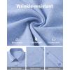image:imageJVER Mens Button Down Short Sleeve Shirts Summer Beach Vacation Untucked Casual Tops Wrinkle Resistant Linen ShirtLight Blue