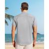 image:imageJVER Mens Button Down Short Sleeve Shirts Summer Beach Vacation Untucked Casual Tops Wrinkle Resistant Linen ShirtLight Grey