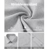 image:imageJVER Mens Button Down Short Sleeve Shirts Summer Beach Vacation Untucked Casual Tops Wrinkle Resistant Linen ShirtLight Grey
