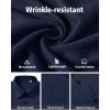 image:imageJVER Mens Button Down Short Sleeve Shirts Summer Beach Vacation Untucked Casual Tops Wrinkle Resistant Linen ShirtNavy Blue