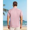 image:imageJVER Mens Button Down Short Sleeve Shirts Summer Beach Vacation Untucked Casual Tops Wrinkle Resistant Linen ShirtPink