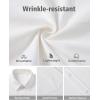 image:imageJVER Mens Button Down Short Sleeve Shirts Summer Beach Vacation Untucked Casual Tops Wrinkle Resistant Linen ShirtWhite