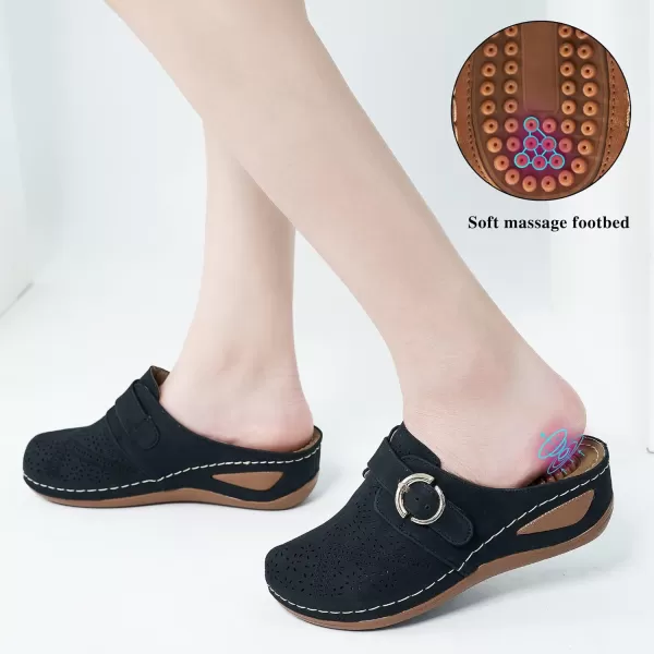 Alicegana Mules for Women Summer Sandals: Slip on Casual womens Shoes Comfortable Closed Toe Dress Wedge Mule