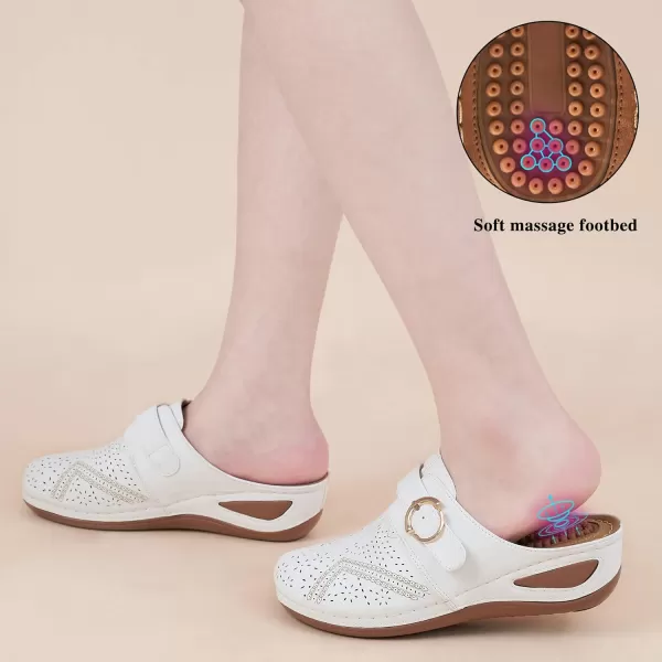 Alicegana Mules for Women Summer Sandals: Slip on Casual womens Shoes Comfortable Closed Toe Dress Wedge Mule