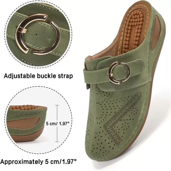 Alicegana Mules for Women Summer Sandals: Slip on Casual womens Shoes Comfortable Closed Toe Dress Wedge Mule