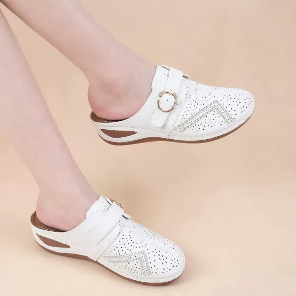 Alicegana Mules for Women Summer Sandals: Slip on Casual womens Shoes Comfortable Closed Toe Dress Wedge Mule