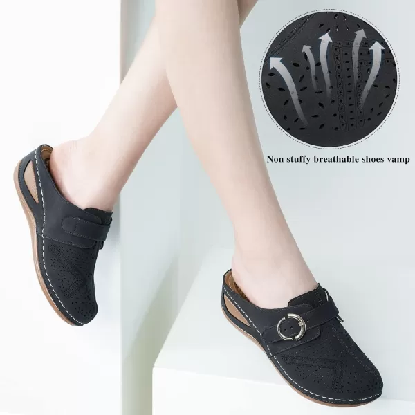 Alicegana Mules for Women Summer Sandals: Slip on Casual womens Shoes Comfortable Closed Toe Dress Wedge Mule