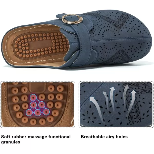 Alicegana Mules for Women Summer Sandals: Slip on Casual womens Shoes Comfortable Closed Toe Dress Wedge Mule