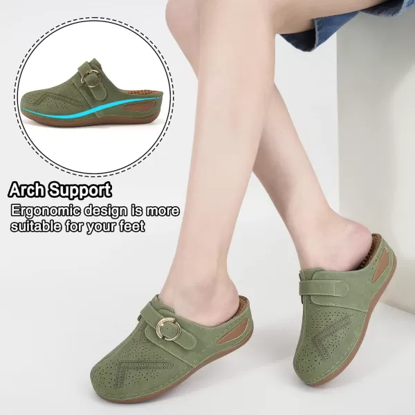 Alicegana Mules for Women Summer Sandals: Slip on Casual womens Shoes Comfortable Closed Toe Dress Wedge Mule