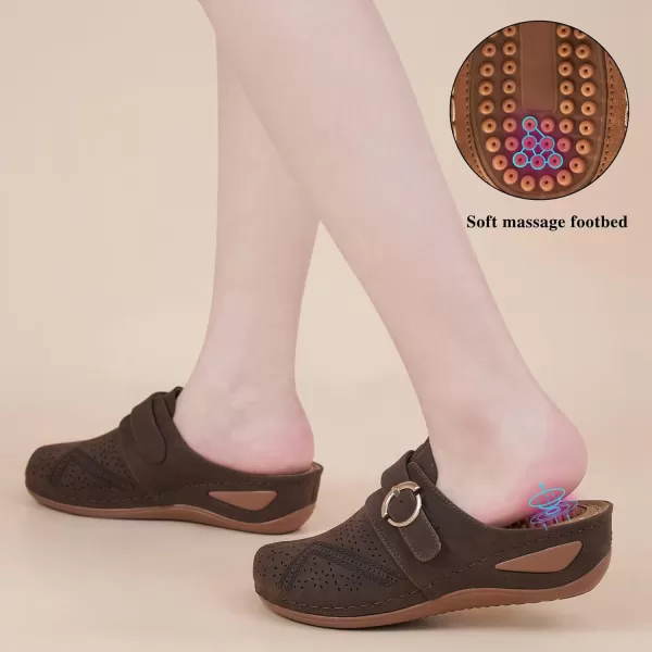Alicegana Mules for Women Summer Sandals: Slip on Casual womens Shoes Comfortable Closed Toe Dress Wedge Mule