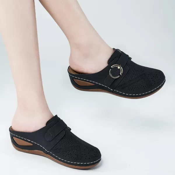 Alicegana Mules for Women Summer Sandals: Slip on Casual womens Shoes Comfortable Closed Toe Dress Wedge Mule