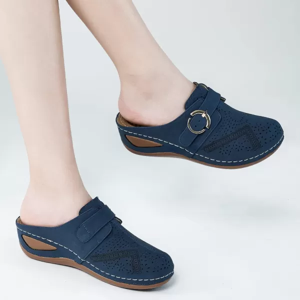 Alicegana Mules for Women Summer Sandals: Slip on Casual womens Shoes Comfortable Closed Toe Dress Wedge Mule