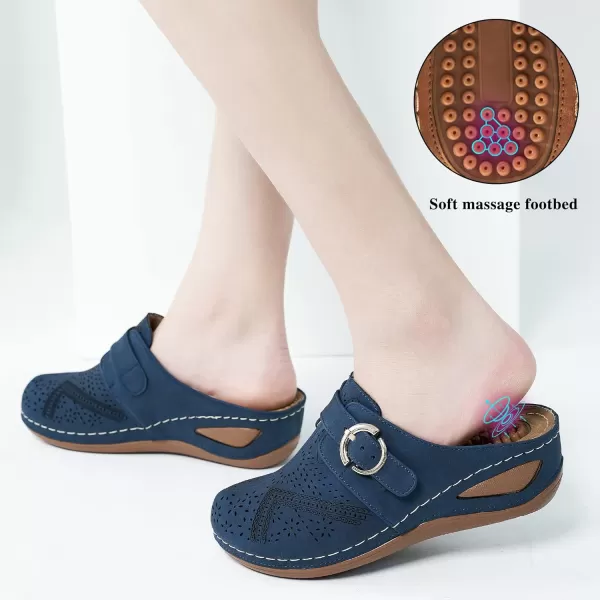 Alicegana Mules for Women Summer Sandals: Slip on Casual womens Shoes Comfortable Closed Toe Dress Wedge Mule