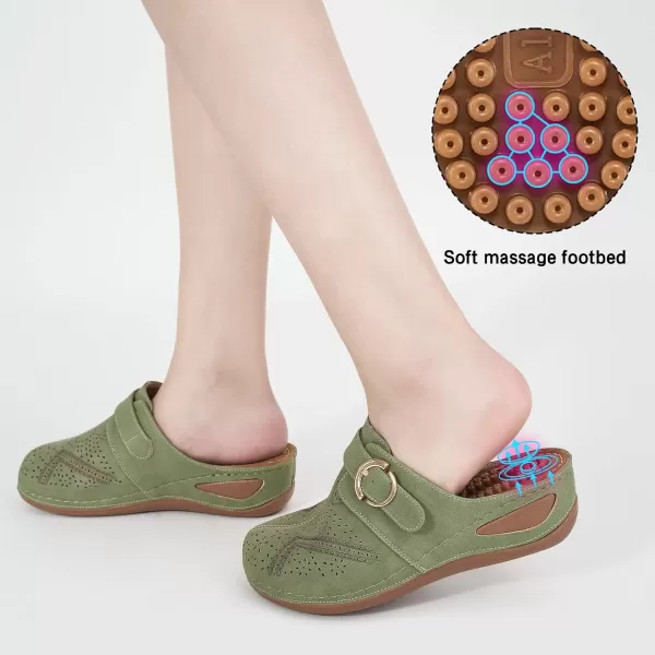 Alicegana Mules for Women Summer Sandals: Slip on Casual womens Shoes Comfortable Closed Toe Dress Wedge Mule