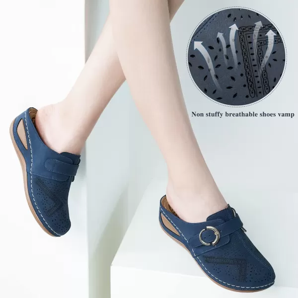 Alicegana Mules for Women Summer Sandals: Slip on Casual womens Shoes Comfortable Closed Toe Dress Wedge Mule