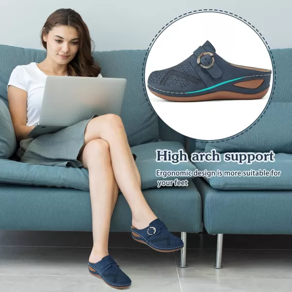 Alicegana Mules for Women Summer Sandals: Slip on Casual womens Shoes Comfortable Closed Toe Dress Wedge Mule