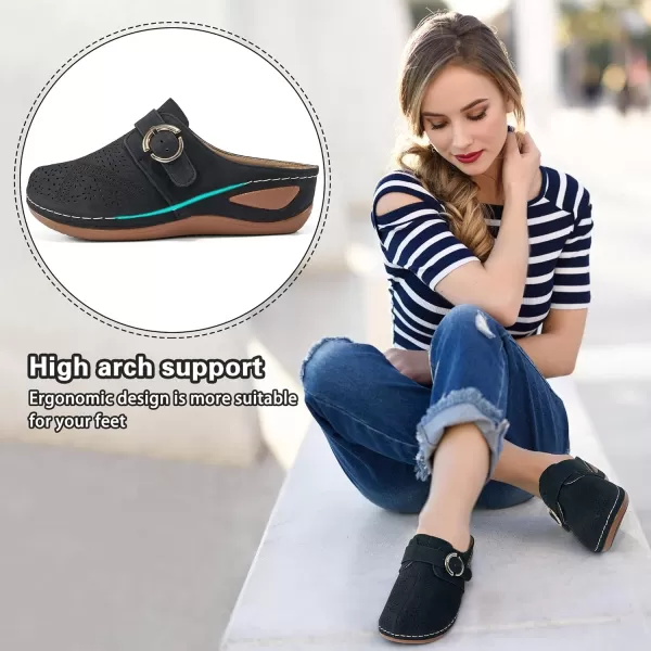 Alicegana Mules for Women Summer Sandals: Slip on Casual womens Shoes Comfortable Closed Toe Dress Wedge Mule