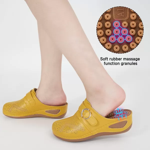 Alicegana Mules for Women Summer Sandals: Slip on Casual womens Shoes Comfortable Closed Toe Dress Wedge Mule