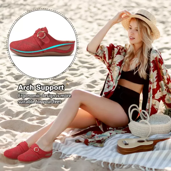 Alicegana Mules for Women Summer Sandals: Slip on Casual womens Shoes Comfortable Closed Toe Dress Wedge Mule