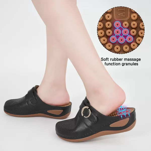 Alicegana Mules for Women Summer Sandals: Slip on Casual womens Shoes Comfortable Closed Toe Dress Wedge Mule