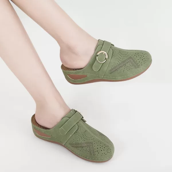 Alicegana Mules for Women Summer Sandals: Slip on Casual womens Shoes Comfortable Closed Toe Dress Wedge Mule