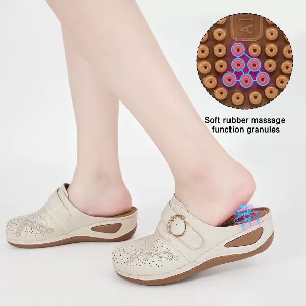 Alicegana Mules for Women Summer Sandals: Slip on Casual womens Shoes Comfortable Closed Toe Dress Wedge Mule