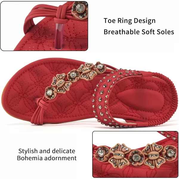 Alicegana Sandals Women Dressy Flat: Bohemian Summer Shoes Comfortable Gladiator Casual Walking Beach Sandal