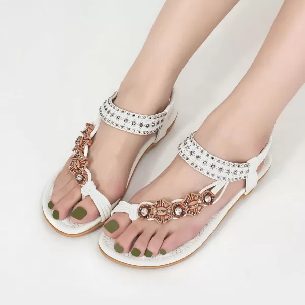 Alicegana Sandals Women Dressy Flat: Bohemian Summer Shoes Comfortable Gladiator Casual Walking Beach Sandal