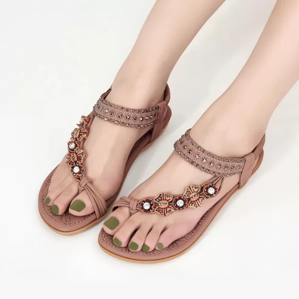 Alicegana Sandals Women Dressy Flat: Bohemian Summer Shoes Comfortable Gladiator Casual Walking Beach Sandal