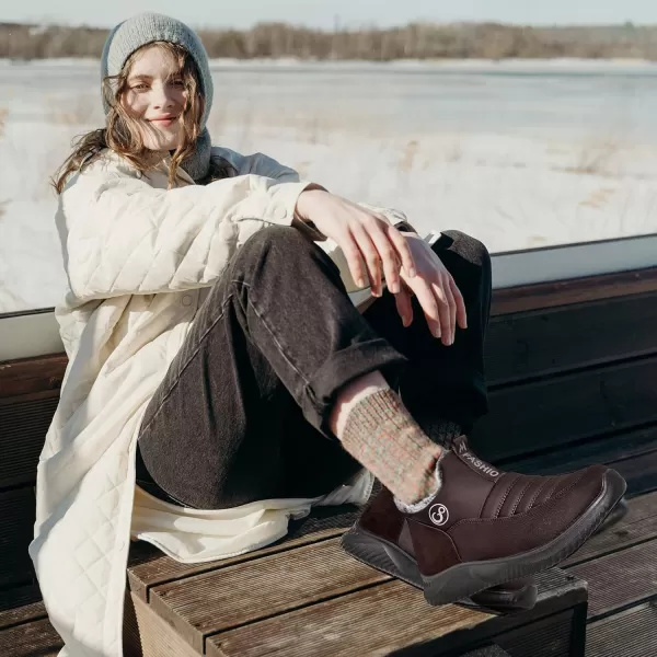 Alicegana Snow Boots for Women Shoes: Winter Slip On Ankle Booties Warm Fur Lined Waterproof Comfortable Womens Boots