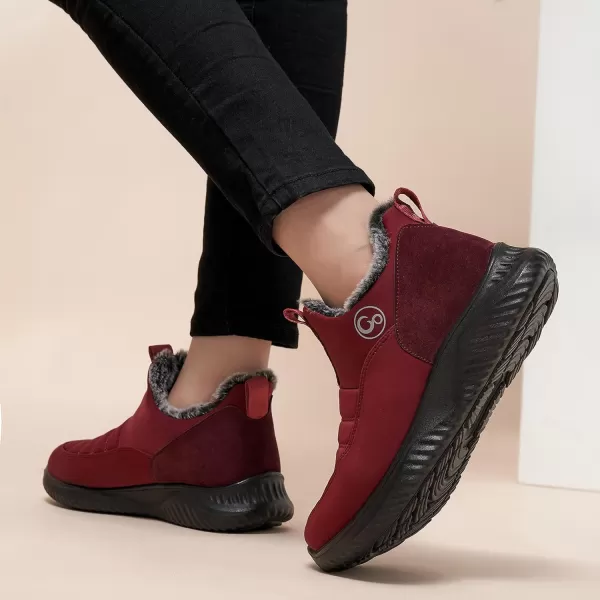 Alicegana Snow Boots for Women Shoes: Winter Slip On Ankle Booties Warm Fur Lined Waterproof Comfortable Womens Boots