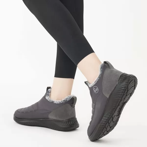Alicegana Snow Boots for Women Shoes: Winter Slip On Ankle Booties Warm Fur Lined Waterproof Comfortable Womens Boots
