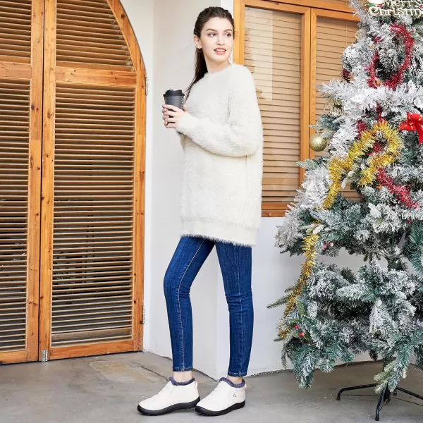 Alicegana Snow Boots for Women Winter: Warm Fur Lined Ankle Booties Comfortable Waterproof Slip On Lightweight Womens Boots