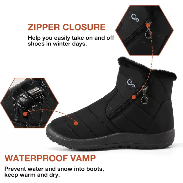 Alicegana Snow Boots for Women Winter: Warm Fur Lined Ankle Booties Comfortable Waterproof Slip On Lightweight Womens Boots