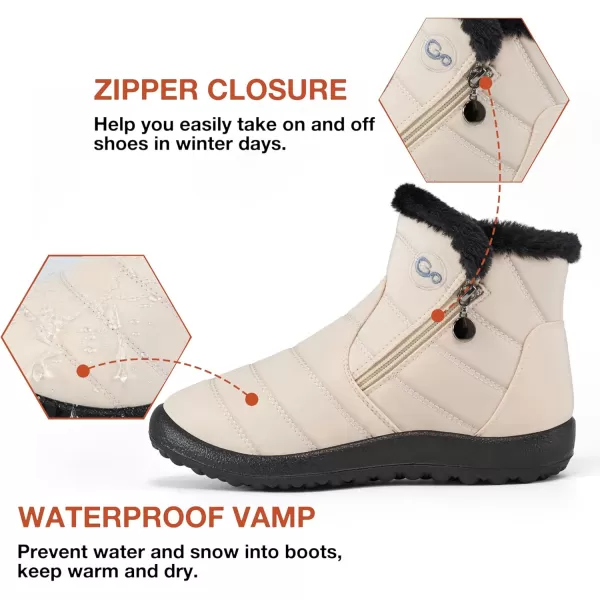 Alicegana Snow Boots for Women Winter: Warm Fur Lined Ankle Booties Comfortable Waterproof Slip On Lightweight Womens Boots