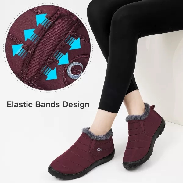 Alicegana Snow Boots for Women Winter: Warm Fur Lined Ankle Booties Comfortable Waterproof Slip On Lightweight Womens Boots