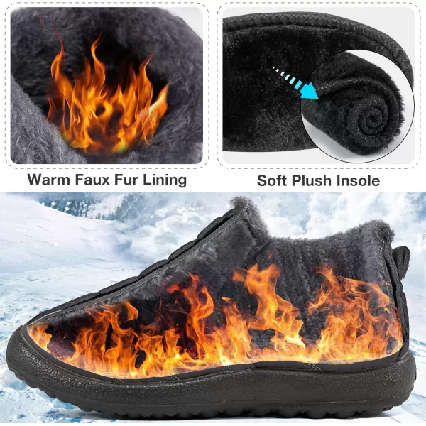 Alicegana Snow Boots for Women Winter: Warm Fur Lined Ankle Booties Comfortable Waterproof Slip On Lightweight Womens Boots