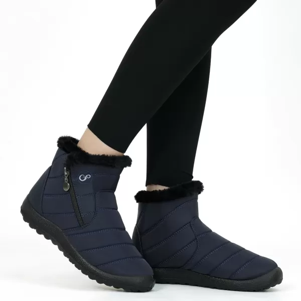 Alicegana Snow Boots for Women Winter: Warm Fur Lined Ankle Booties Comfortable Waterproof Slip On Lightweight Womens Boots