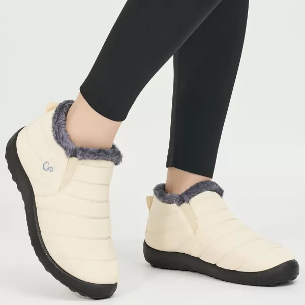 Alicegana Snow Boots for Women Winter: Warm Fur Lined Ankle Booties Comfortable Waterproof Slip On Lightweight Womens Boots