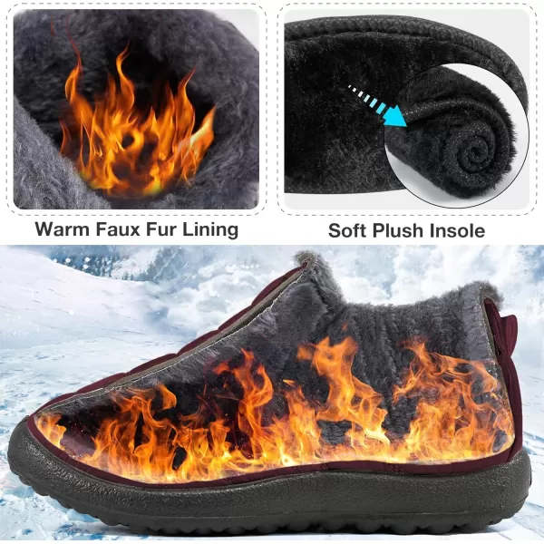 Alicegana Snow Boots for Women Winter: Warm Fur Lined Ankle Booties Comfortable Waterproof Slip On Lightweight Womens Boots
