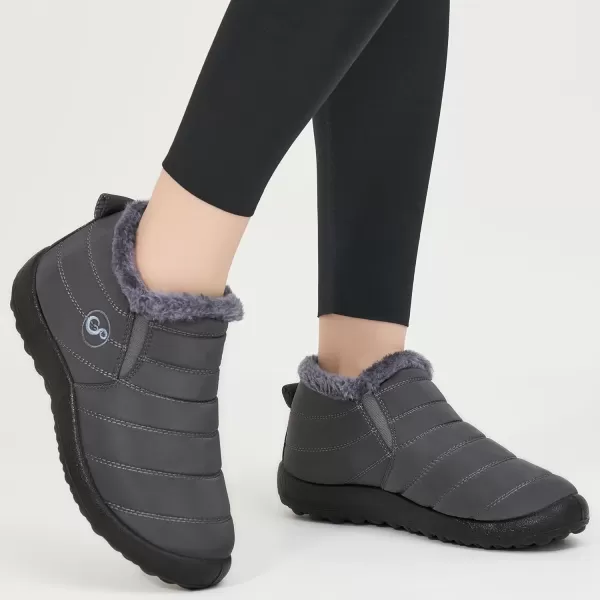 Alicegana Snow Boots for Women Winter: Warm Fur Lined Ankle Booties Comfortable Waterproof Slip On Lightweight Womens Boots