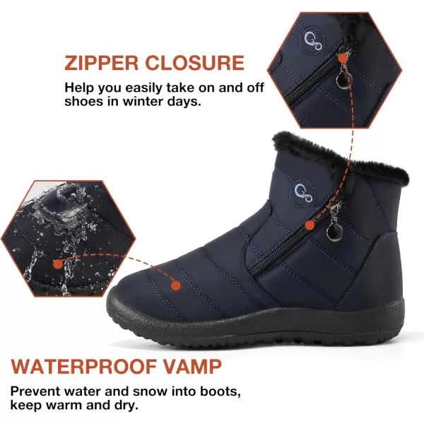 Alicegana Snow Boots for Women Winter: Warm Fur Lined Ankle Booties Comfortable Waterproof Slip On Lightweight Womens Boots