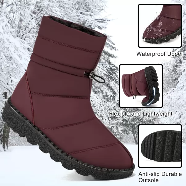 Alicegana Snow Boots for Women Winter: Warm Fur Lined Waterproof Slip on Comfortable Outdoor Womens Boots