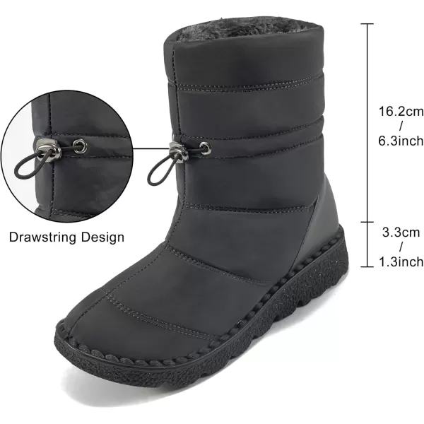 Alicegana Snow Boots for Women Winter: Warm Fur Lined Waterproof Slip on Comfortable Outdoor Womens Boots