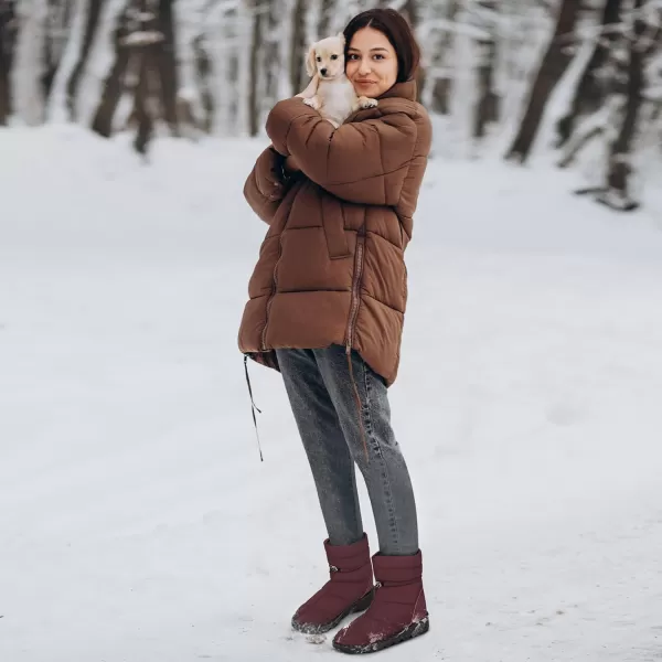 Alicegana Snow Boots for Women Winter: Warm Fur Lined Waterproof Slip on Comfortable Outdoor Womens Boots