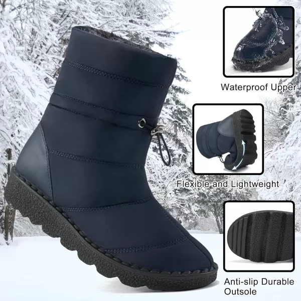 Alicegana Snow Boots for Women Winter: Warm Fur Lined Waterproof Slip on Comfortable Outdoor Womens Boots
