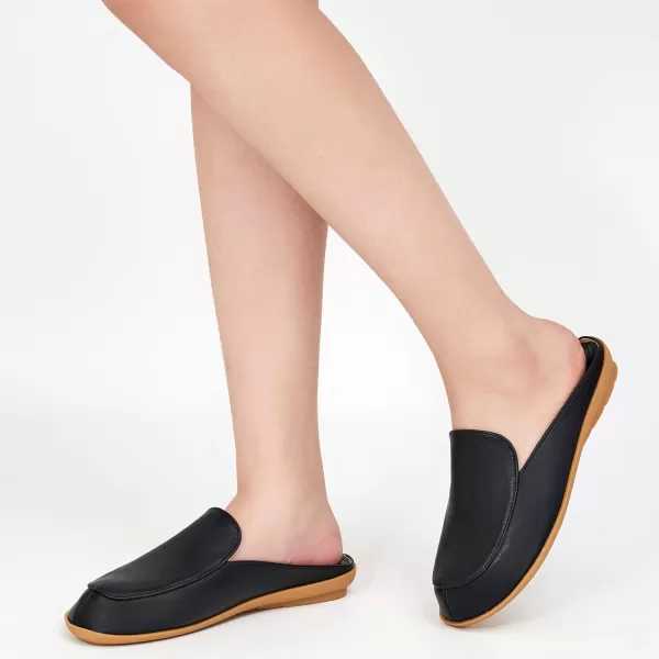 Alicegana Womens Mules Flats Comfortable - Backless Loafers Slip on Shoes Casual Closed Toe Slides Dressy Mules for Women